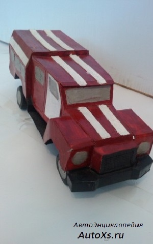 Модель "КРАЗа - пожарки" из картона